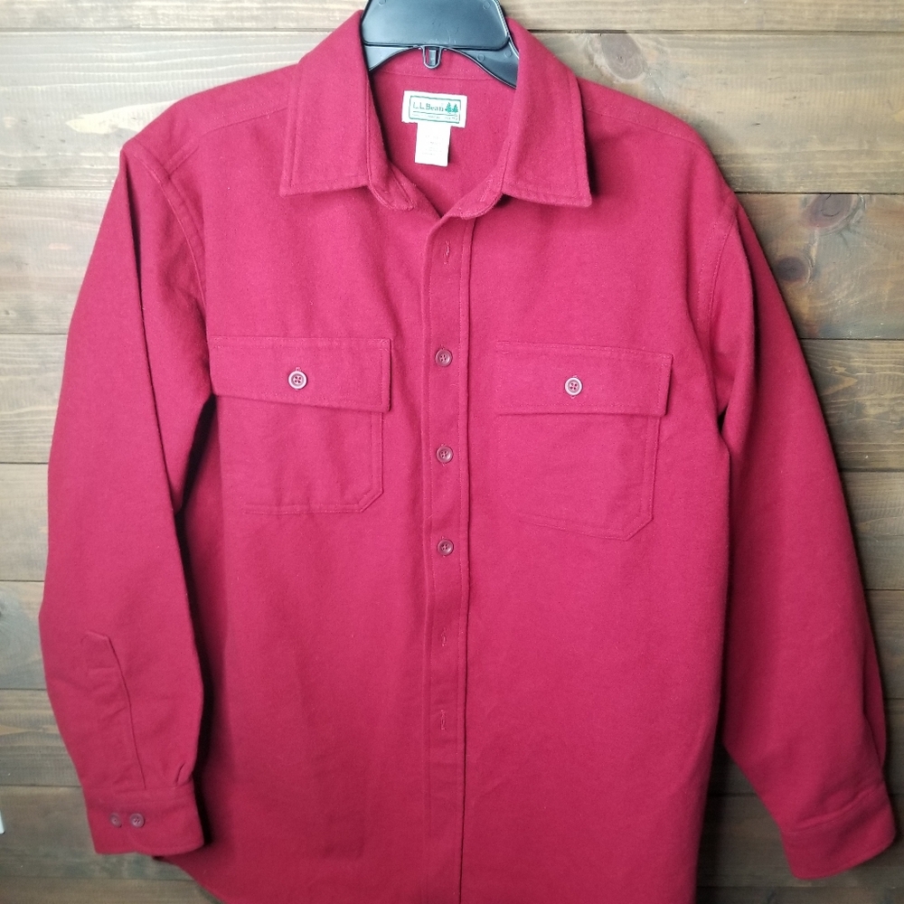 L.L Bean Red Fleece Button Up Long Sleeve Nwot Med